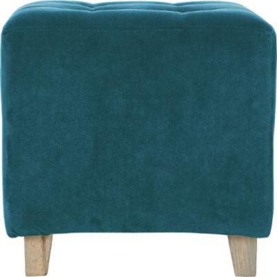 Pouf Design en Velours "Leandre" 35cm Bleu Canard