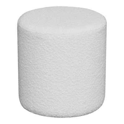 Pouf Ejby, Blanc, Tissu, 34x34x36 cm, EPIKASA