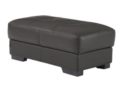 Pouf en cuir METROPOLITAN II - Noir