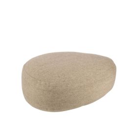 Pouf en forme de galet en laine beige uni L90 - DIEPPE