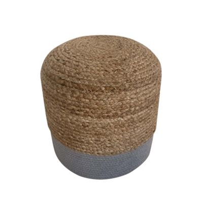 Pouf en jute bicouleur 40 x 40 cm gris Castorama