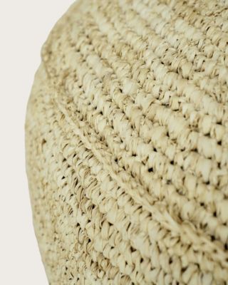 Pouf en raffia naturel tressé - Uniqka