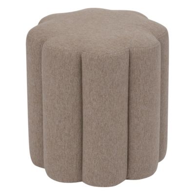 Pouf en Tissu Beige chiné D 38 x H 40 cm