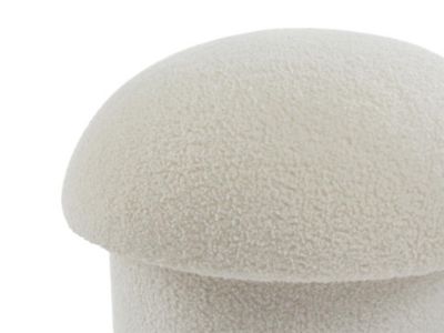 Pouf en tissu bouclette blanc VALEZIO