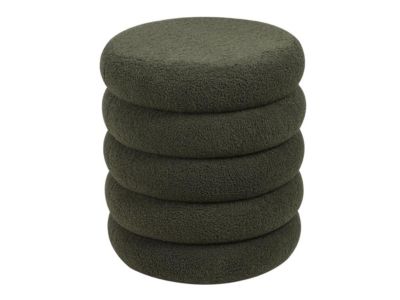 Pouf en tissu bouclette vert sapin ECAMBI