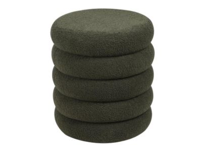 Pouf en tissu bouclette vert sapin ECAMBI