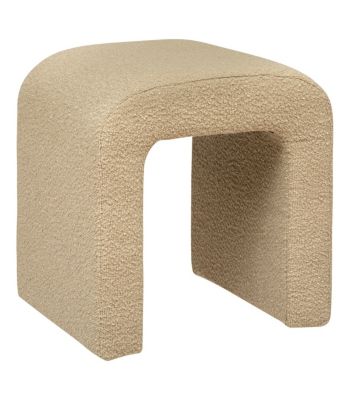 Pouf en tissu à bouclettes Beige 41 x H 43 cm