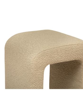 Pouf en tissu à bouclettes Beige 41 x H 43 cm