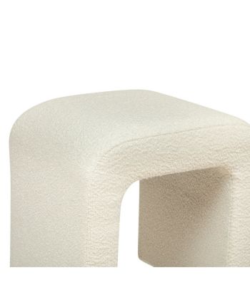 Pouf en tissu à bouclettes Blanc 41 x H 43 cm