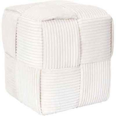 Pouf en tissu côtelé tressé Scott