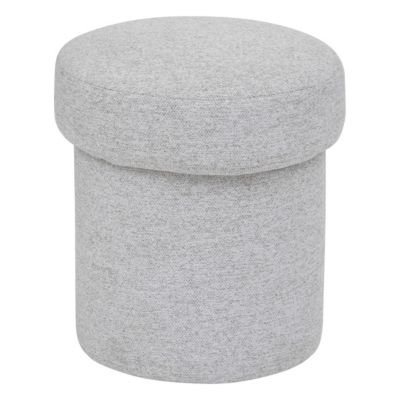 Pouf en tissu texturé Gris clair D. 37 x H. 40 cm