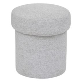 Pouf en tissu texturé Gris clair D. 37 x H. 40 cm