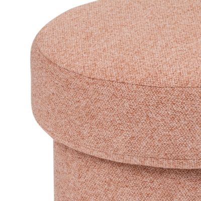 Pouf en tissu texturé Terracotta D. 37 x H. 40 cm