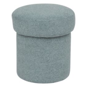 Pouf en tissu texturé Vert céladon D. 37 x H. 40 cm