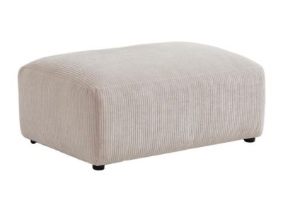 Pouf en velours côtelé beige TIRONO de Maison Céphy
