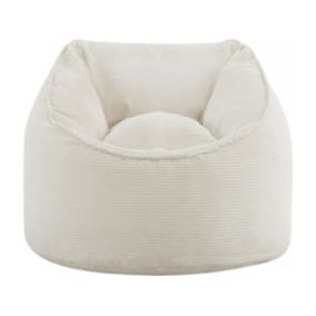 Pouf en velours côtelé "Santiago"  105 x 105 x 70 cm  Beige