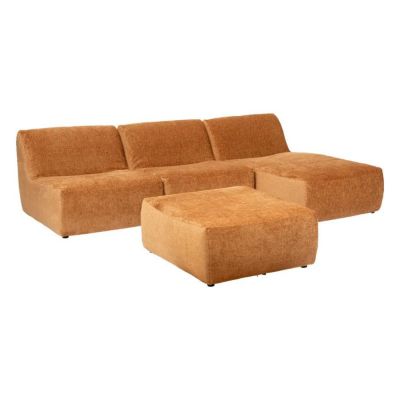 Pouf en Velours "Mavuno" 93cm Caramel