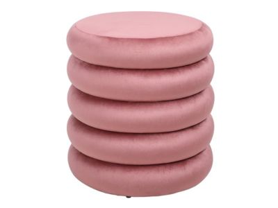 Pouf en velours rose ECAMBI - Vente-unique