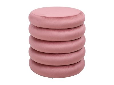 Pouf en velours rose ECAMBI - Vente-unique