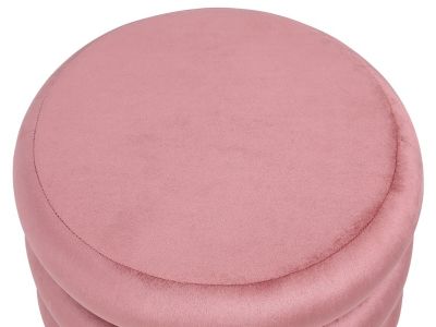 Pouf en velours rose ECAMBI - Vente-unique