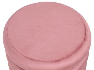 Pouf en velours rose ECAMBI - Vente-unique
