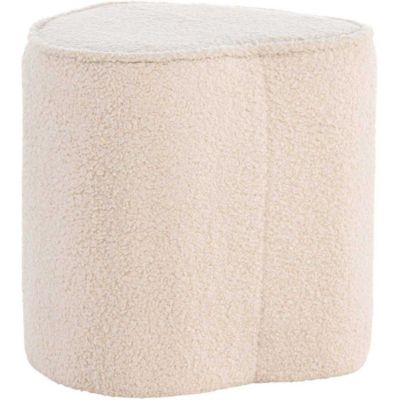 Pouf enfant en teddy Heart - Beige