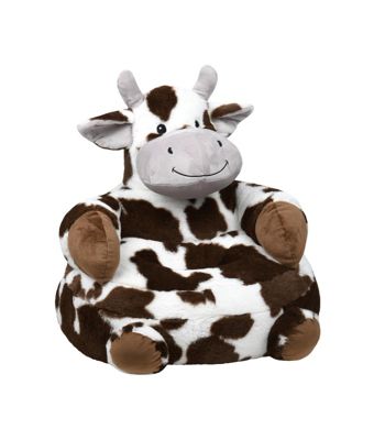 Pouf enfant vache "Lise" - 45x45cm - Marron