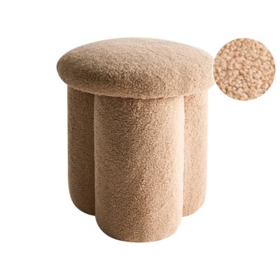 Pouf  entissu beige CARRINGTON