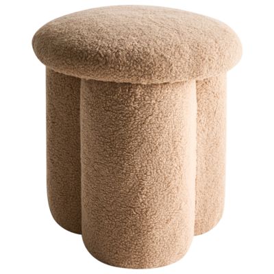 Pouf  entissu beige CARRINGTON
