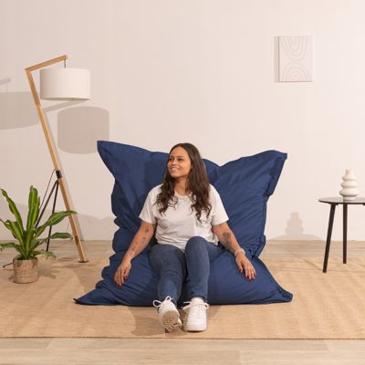 Pouf extérieur imperméable anti-uv déhoussable BANANAIR 140 x 180 cm bleu