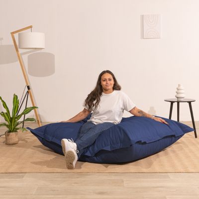 Pouf extérieur imperméable anti-uv déhoussable BANANAIR 140 x 180 cm bleu