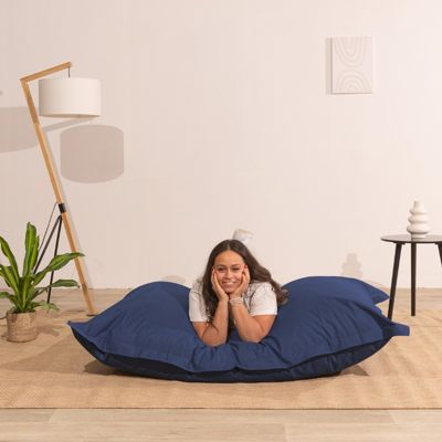 Pouf extérieur imperméable anti-uv déhoussable BANANAIR 140 x 180 cm bleu