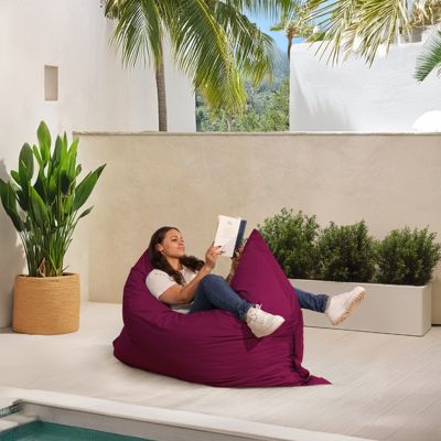 Pouf extérieur imperméable anti-uv déhoussable BANANAIR 140 x 180 cm rouge