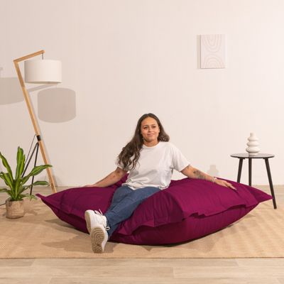 Pouf extérieur imperméable anti-uv déhoussable BANANAIR 140 x 180 cm rouge