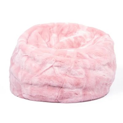 Pouf fausse fourrure et polyester collection SOFT ANIMALS rose avec remplissage
