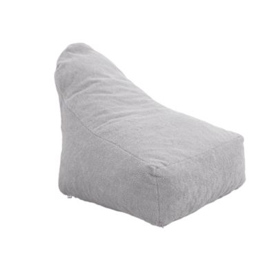 Pouf fauteuil XXL d'intérieur en tissu sherpa - 120x70x90 cm - Gris clair