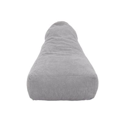 Pouf fauteuil XXL d'intérieur en tissu sherpa - 120x70x90 cm - Gris clair
