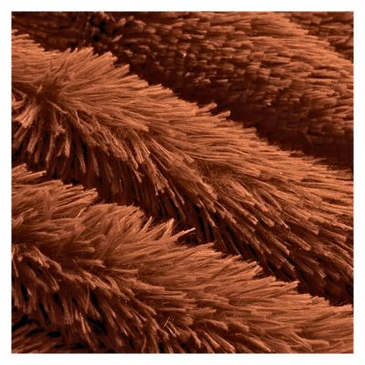 Pouf géant déhoussable fausse fourrure BANANAIR 140 cm chocolat