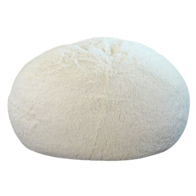 Pouf géant déhoussable fausse fourrure BANANAIR 180 cm blanc