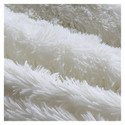 Pouf géant déhoussable fausse fourrure BANANAIR 180 cm blanc