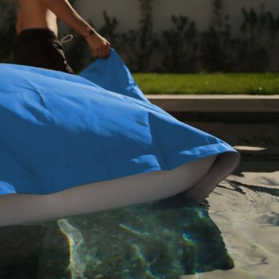 Pouf Géant XXL Déhoussable, Flottant pour Piscine, Deco Arts Bleu pétrole