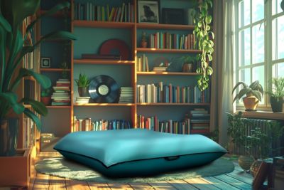 Pouf géant XXL vert citron/bleu 198 x 157 cm Intex
