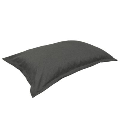 Pouf intérieur XL Housse effet lin gris chiné 150x100cm