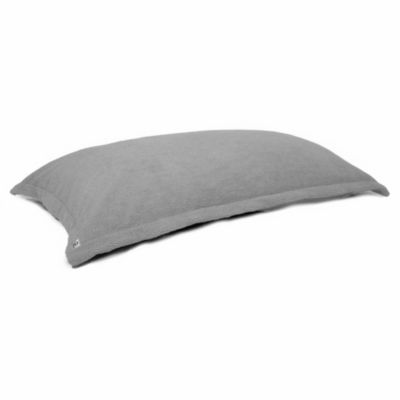 Pouf Intérieur XL - Housse Sherpa (Effet Mouton) Garnissage en flocon de mousse 150x100cm - Gris galet