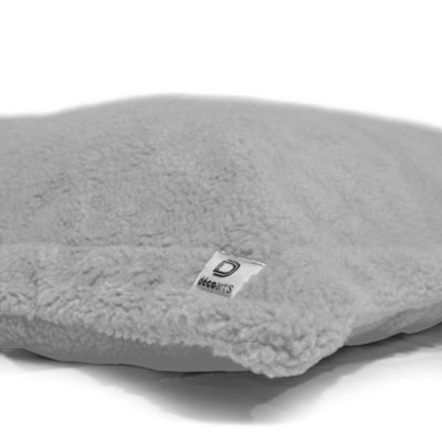 Pouf Intérieur XL - Housse Sherpa (Effet Mouton) Garnissage en flocon de mousse 150x100cm - Gris galet