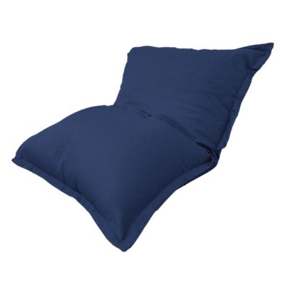 Pouf intérieur XXL Housse effet lin bleu indigo 190x155cm