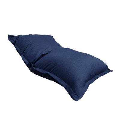 Pouf intérieur XXL Housse effet lin bleu indigo 190x155cm