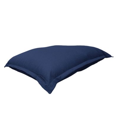 Pouf intérieur XXL Housse effet lin bleu indigo 190x155cm