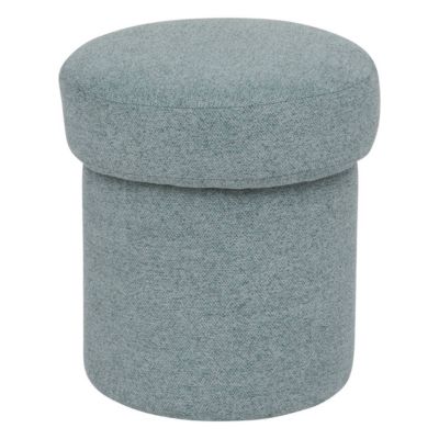 Pouf Noa Velours Vert Céladon - Diamètre 37 Cm, Hauteur 40 Cm, Charge Max 120 Kg - Pour Intérieur
