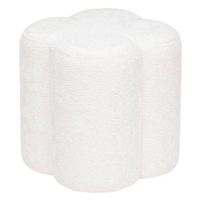 Pouf Lavon blanc 38x35x35cm - Atmosphera